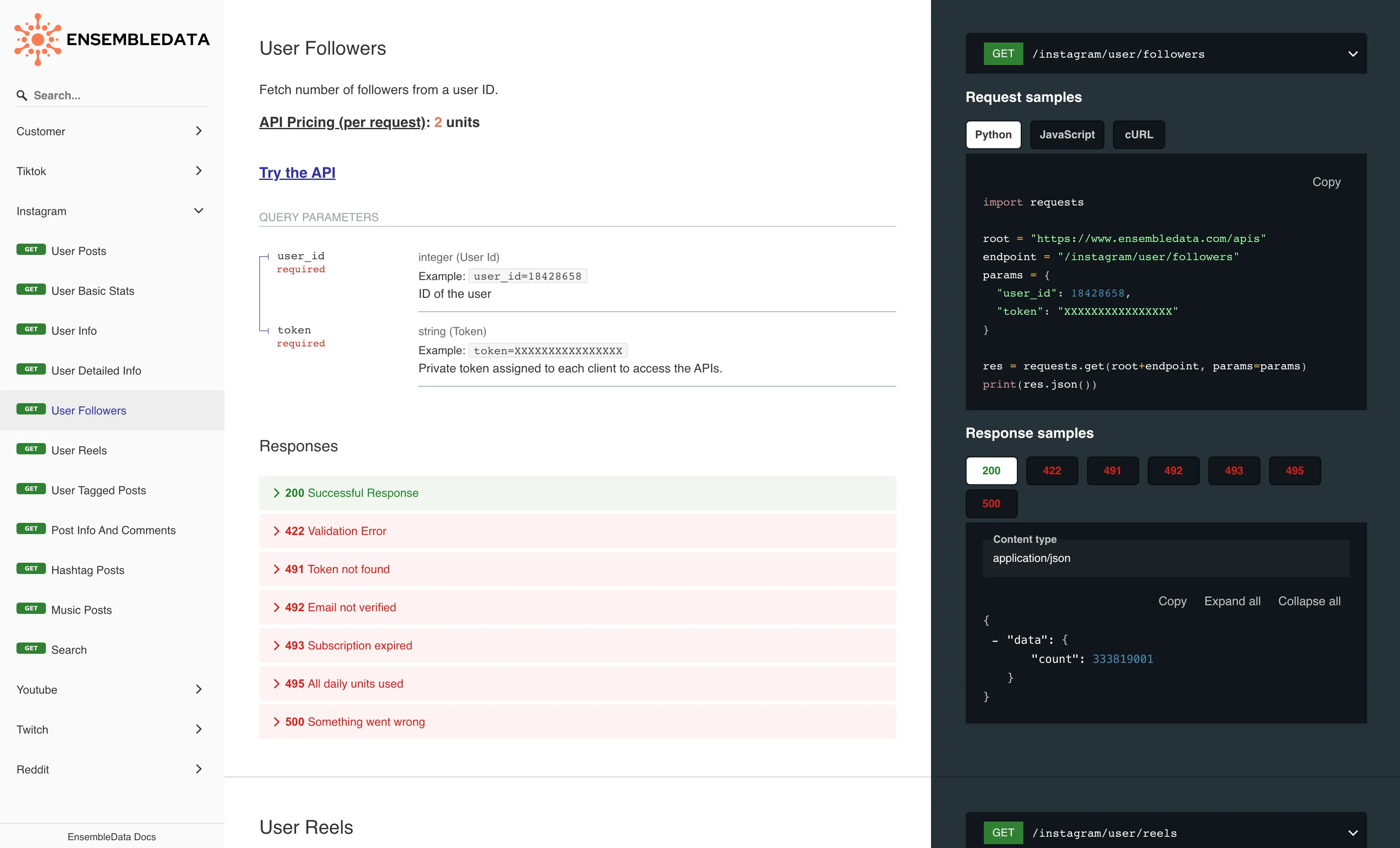 EnsembleData Instagram User Info API Documentation